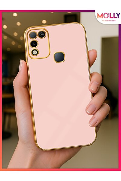 Molly Infinix Hot 11 PLAY İçin Rose Kenarları Gold Detaylı Lüks Silikon Kılıf