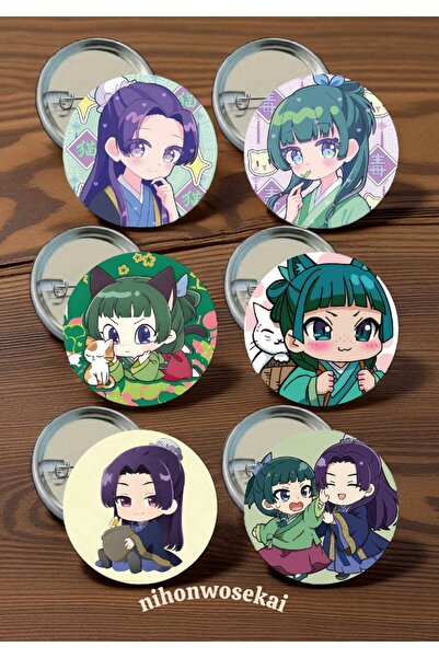 nihonwosekai 6 ADET Şifacı Günceleri Anime Buton Rozet 37mm Apothecary Diaries
