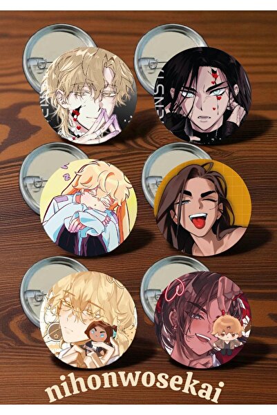 nihonwosekai 6 ADET Alien Stage Anime Buton Rozet 37mm