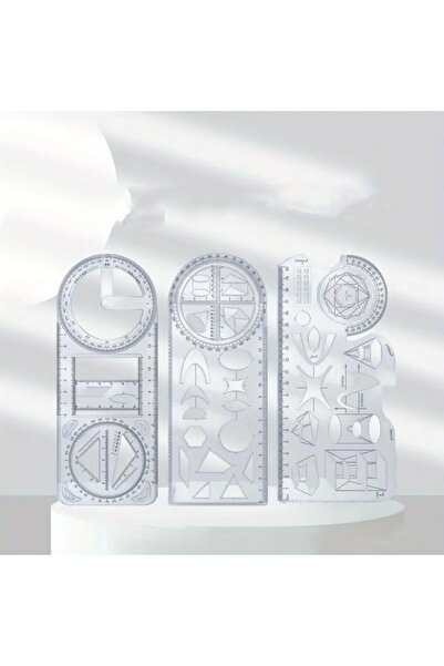 BGA marangoz mimar çok açılı kullanışlı geometri gönye cetvel seti 3 adet