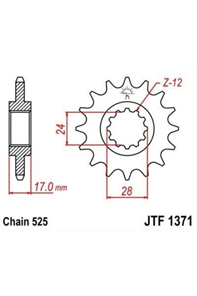 Att 7261308M Pinion Lanț Motomike 14 Dinți JTF1371