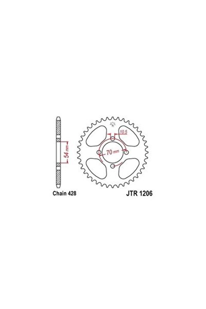 Att Foaie transmisie 42 dinți JTR1206 - JT Sprockets, pentru motocicletă Hond...