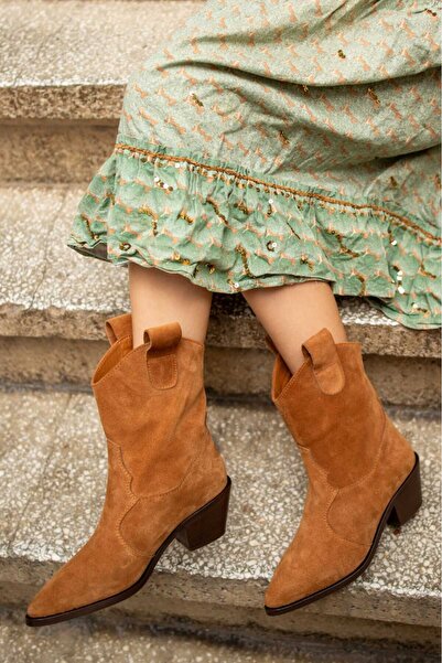 EREN SHOES BAG (Grande) Μπότες καουμπόη από γνήσιο δέρμα σουέτ Γνήσιες μπότες δυτικού τύπου από δέρμα σουέτ