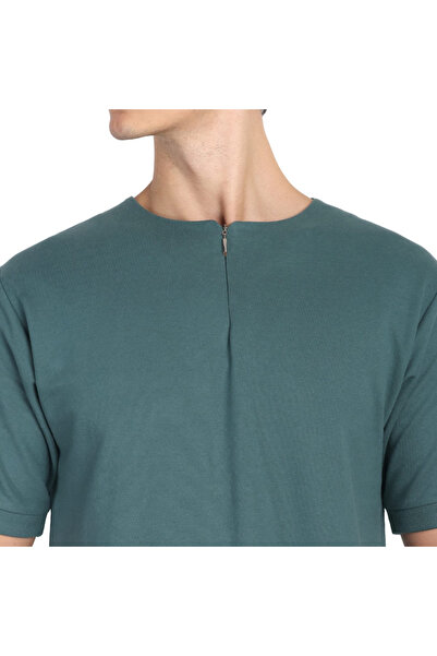 AWESOME STYLE GIFTS تي شيرت قطني فاخر - أزرق طاووسي