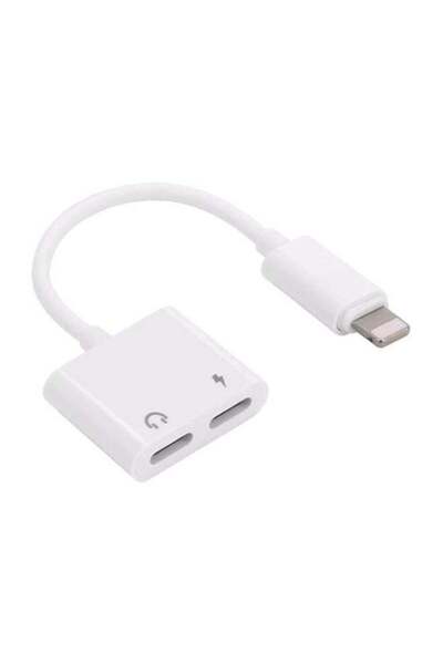 Generic موزع كابلات Lightning 2 في 1 لأجهزة iPhone من Apple باللون الأبيض