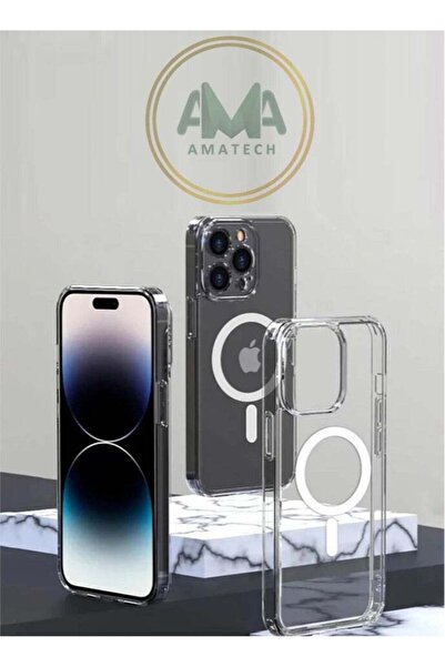 Generic غطاء شفاف مدعوم بالحواف يدعم الشحن اللاسلكي للايفون 14