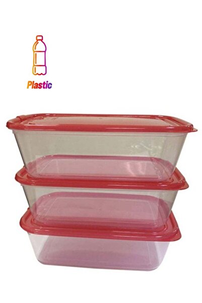 RAJ 3-Piece Food Container Set Red/Clear
