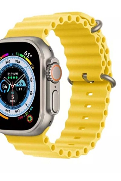 Generic New shape rubber band for apple watch yellow color size ultra 49mm