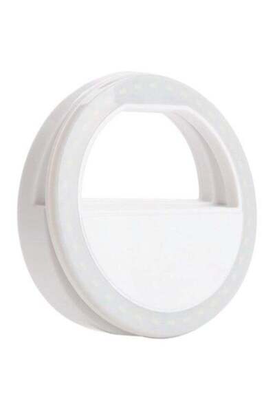 Generic Portable Clip-on Mini Selfie Ring Light Lamp Fill-in Light Night For Smartphone White