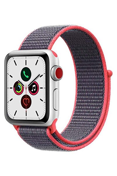 Perfii سوار بديل لساعة Apple iWatch Series 5/4/3/2/1 مقاس 42-44 مم، وردي/رمادي