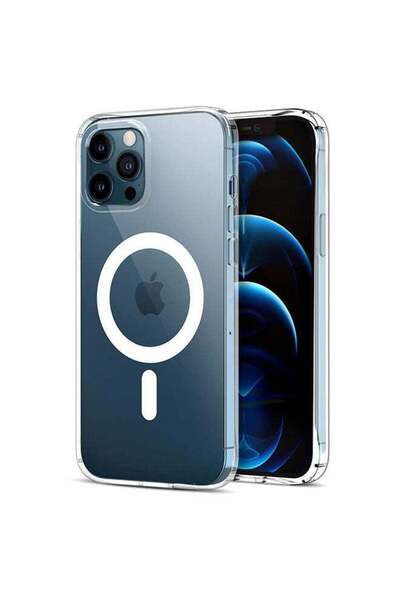 Intag غطاء زجاجي شفاف مقاوم للصدمات مع خاصية الشحن اللاسلكي/MagSafe لهاتف iPh...