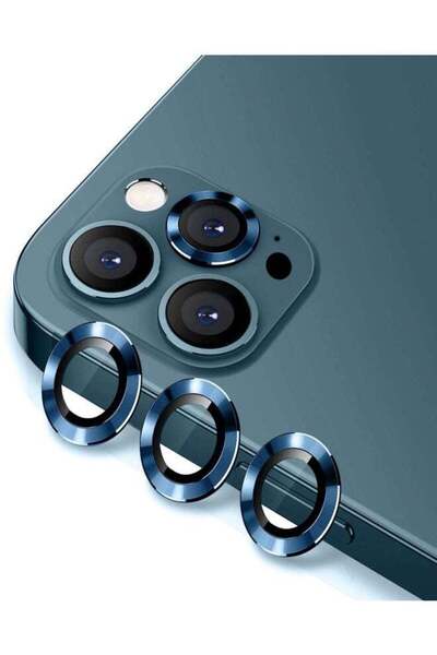 Generic 3-Piece Camera Lens Protector For Apple iPhone 12 Pro/12 Pro Max Blue/Black/Clear