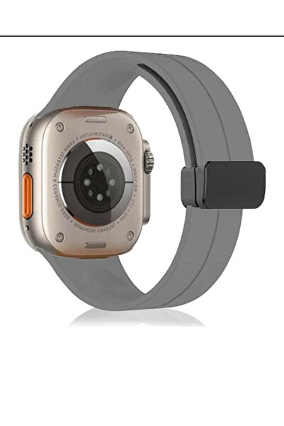 Generic Apple Watch bracelet with magnetic closure modern shape size 44 gray color