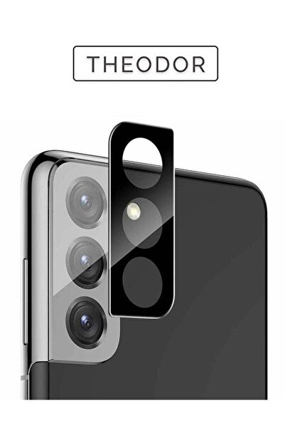 Theodor واقي عدسة الكاميرا لهاتف سامسونج S21 بلس أسود