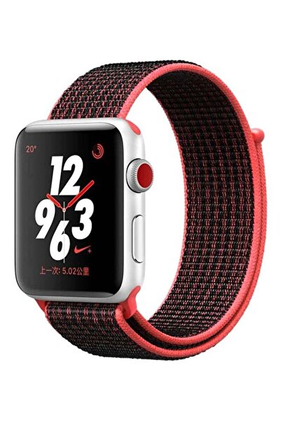 TraMx Replacement Band For Apple Watch Series 1/2/3 38mm Red/Black