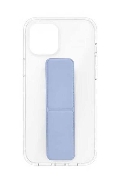 Generic غطاء حماية مع حامل للإصبع لجهاز iPhone 13 شفاف مع حامل سماوي (أزرق فاتح)