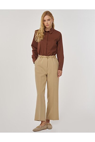 Kayra Cep Detaylı Kumaş Pantolon Bej