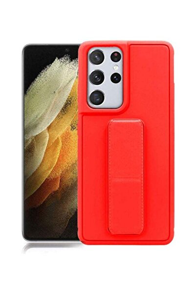 Wtech Hand Band Grip Case Cover For Samsung Galaxy S21 Ultra Red