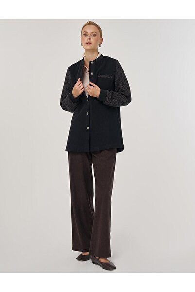 Kayra Monogram Garnili College Collar Jacket Brown