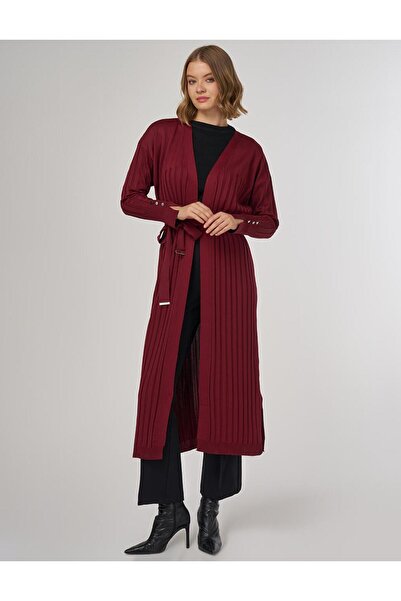 Kayra Ζακέτα με ζώνη μπορντό