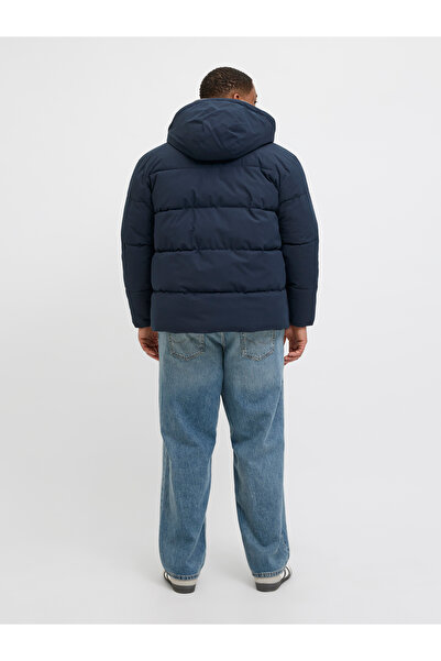 Jack & Jones Jack Jones Jjglobal Puffer Jacket Pls Ανδρικό παλτό μεγάλου μεγέθους σε μπλε ναυτικό χρώμα 12283873-06
