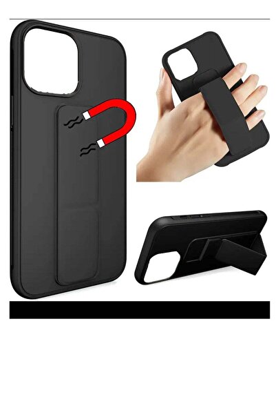 Generic Protective case cover with finger grip rest for iPhone 11 Black