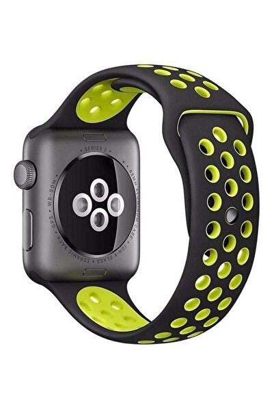 Generic Perforated Sport Wrist Band For Apple Watch 44 mm Black/Green