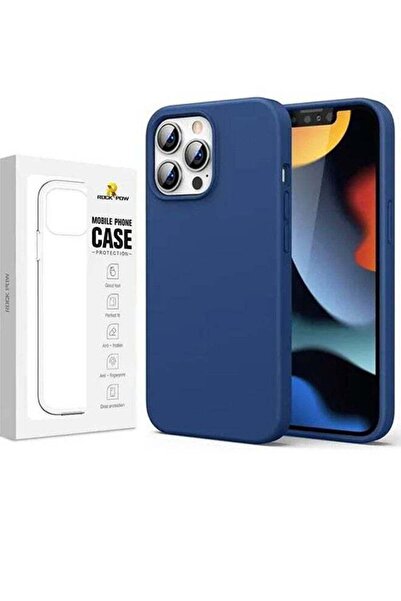 ROCK POW جراب حماية سيليكون لهاتف iPhone 13 Pro Max مقاس 6.7 بوصة أزرق داكن