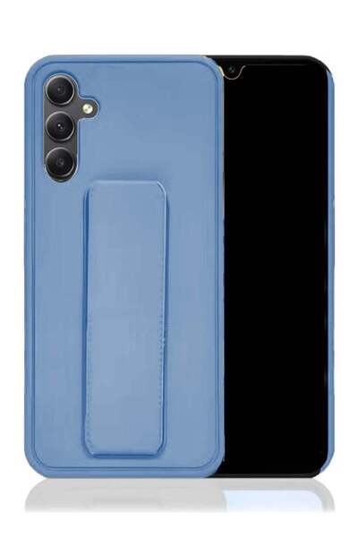 Generic Hand Grip Foldable Magnetic Kickstand Wrist Strap Finger Grip Case Cover For A15 5G Light Blue