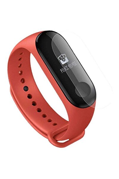 Voberry واقي شاشة زجاجي مقوى من قطعتين لساعة شاومي مي باند 3 - شفاف