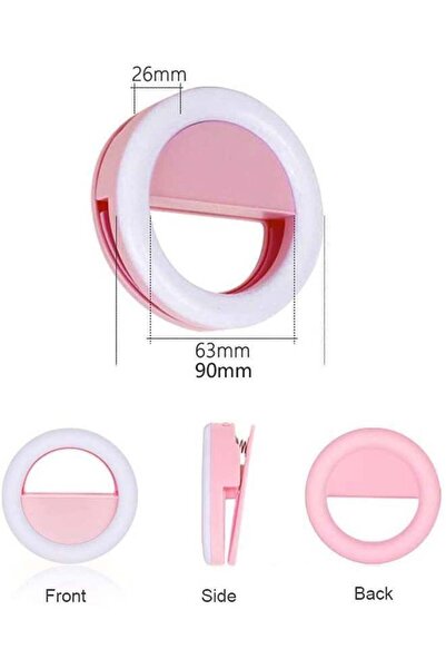 Generic حلقة سيلفي صغيرة قابلة للتثبيت على الهاتف الذكي من إنتاج مزودة بإضاءة...