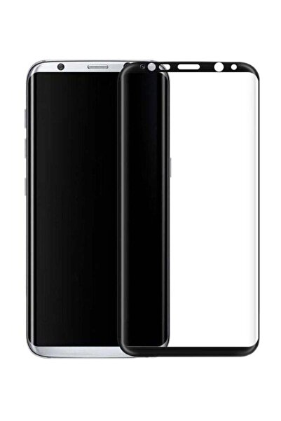 Muzz واقي شاشة من الزجاج المقوى ثلاثي الأبعاد لهاتف سامسونج جالاكسي S8+ أسود/شفاف