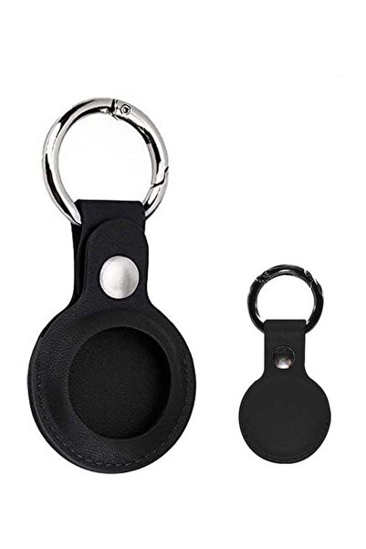 Zoot Protective Leather case cover for Apple AirTag with smart key ring Black
