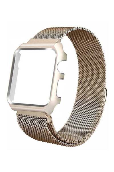 Generic سوار بديل لساعة Apple Watch Series 1/2/3 مقاس 42 مم ذهبي عتيق