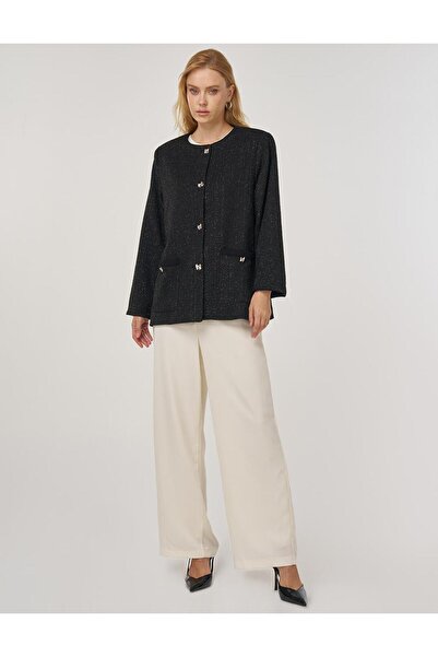 Kayra Μπουφάν με λεπτομέρεια με κουμπιά μαύρο