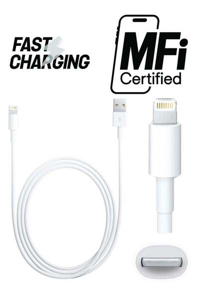 Generic USB To Lightning Data Sync Charging Cable White