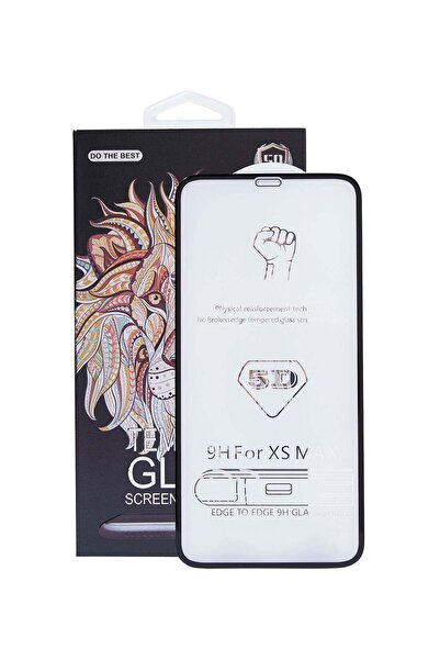 QLT واقي شاشة زجاجي مقوى 5D بتغطية كاملة للشاشة لهاتف iPhone XS Max شفاف