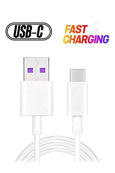 Generic كابل شحن سريع LW Type-C لأجهزة Huawei P9/Mate 9 Pro/P10/Mate 10/P20 أبيض