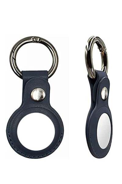 Zoot Protective Leather case cover for Apple AirTag with smart key ring Deep Navy