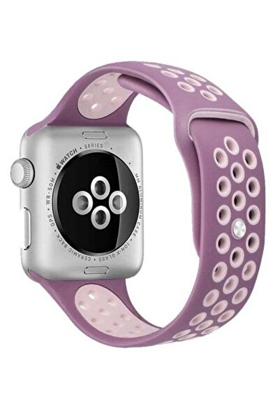 Perfii Dot Pattern Replacement Band For Apple iWatch Series 5/4/3/2/1 38-40mm Violet Plum Fog/White