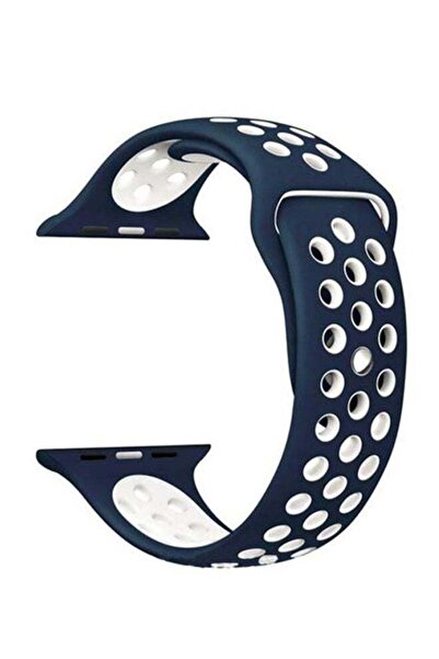 Generic Silicone Replacement Band For Apple Watch Series 1, 2 Blue/White