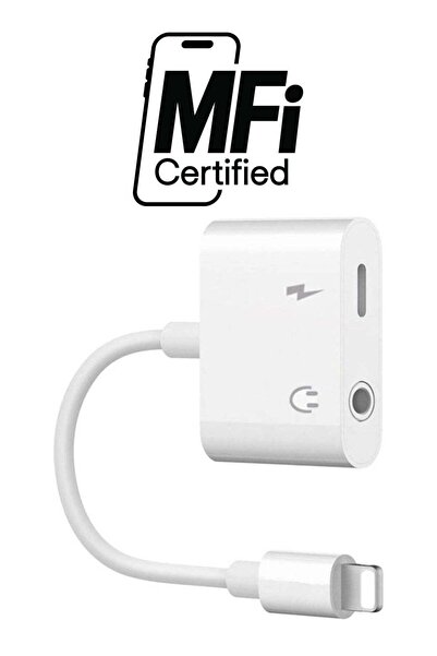 Generic LW 2-In-1 3.5mm Lightning To Audio Headphone Jack Adapter Splitter For Apple iPhone X/8/8 Plus/7 Whi