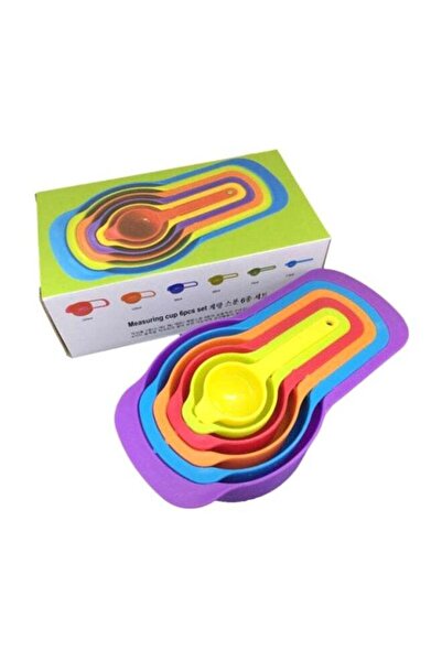 Generic 6-Piece Stackable Measuring Cups And Spoons Set Red/Green/Yellow