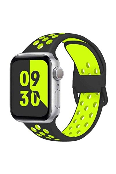 D'VOGUE سوار بديل لساعة Apple Watch مقاس 42/44 مم أسود/أخضر