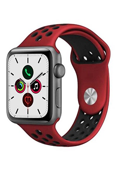 Perfii Dot Pattern Replacement Band For Apple iWatch Series 5/4/3/2/1 38-40mm Red/Black
