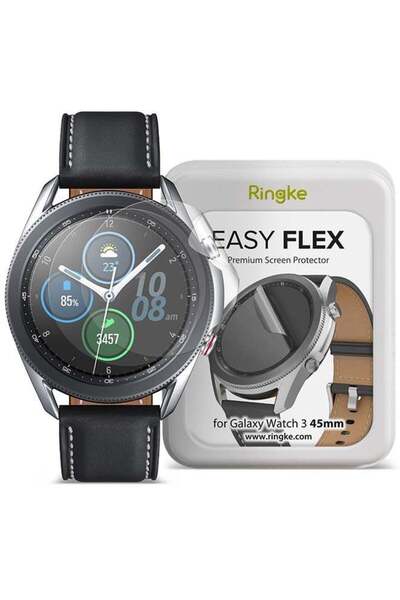 Ringke واقي شاشة Easy Flex (عبوة من 3 قطع) لساعة Samsung Galaxy Watch Active 3 شفافة