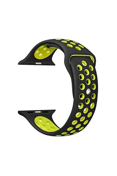 Elivebuyind سوار بديل لساعة Apple Watch مقاس 42 مم، أسود/أصفر