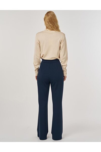 Kayra Çima Stitched Scuba Pants Dark Navy Blue