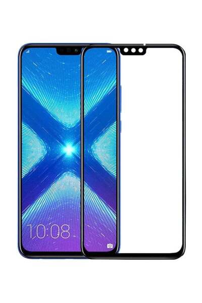 Generic واقي شاشة زجاجي مقوى 5D لهاتف هواوي هونر 8X شفاف/أسود