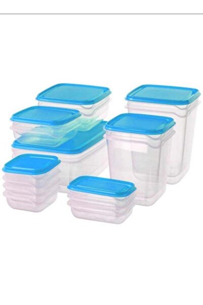 Generic صناديق غداء زرقاء مكونة من 17 قطعة